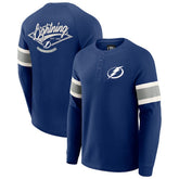 Tampa Bay Lightning Darius Rucker Collection by Fanatics Waffle-Knit Raglan Long Sleeve Henley T-Shirt - Navy T-shirts