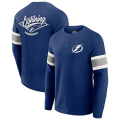 Tampa Bay Lightning Darius Rucker Collection by Fanatics Waffle-Knit Raglan Long Sleeve Henley T-Shirt - Navy T-shirts