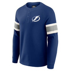 Tampa Bay Lightning Darius Rucker Collection by Fanatics Waffle-Knit Raglan Long Sleeve Henley T-Shirt - Navy T-shirts