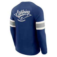 Tampa Bay Lightning Darius Rucker Collection by Fanatics Waffle-Knit Raglan Long Sleeve Henley T-Shirt - Navy T-shirts