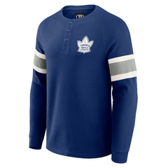 Toronto Maple Leafs Darius Rucker Collection by Fanatics Waffle-Knit Raglan Long Sleeve Henley T-Shirt - Navy T-shirts