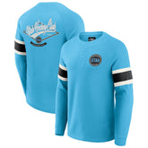 Utah Hockey Club Darius Rucker Collection by Fanatics Waffle-Knit Raglan Long Sleeve Henley T-Shirt - Light Blue T-shirts