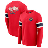 Florida Panthers Darius Rucker Collection by Fanatics Waffle-Knit Raglan Long Sleeve Henley T-Shirt - Red T-shirts