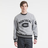 Montreal Canadiens Todd Snyder by Fanatics Relaxed Canadian Fleece Crew - Athletic Heather Gray