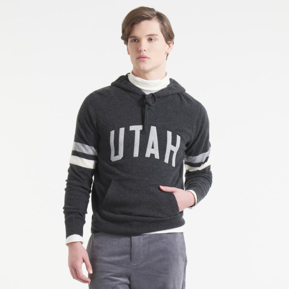 Utah Mammoth Todd Snyder by Fanatics Cashmere Hooded Sweater - Heather Black