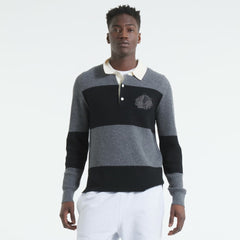 Chicago Blackhawks Todd Snyder by Fanatics Cashmere Rugby Sweater - Dark Heather Gray