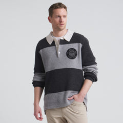 Los Angeles Kings Todd Snyder by Fanatics Cashmere Rugby Sweater - Athletic Heather Gray
