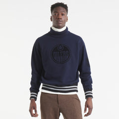 Edmonton Oilers Todd Snyder by Fanatics Relaxed Canadian Fleece Turtleneck - Navy