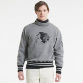 Chicago Blackhawks Todd Snyder by Fanatics Relaxed Canadian Fleece Turtleneck - Dark Heather Gray