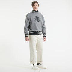Chicago Blackhawks Todd Snyder by Fanatics Relaxed Canadian Fleece Turtleneck - Dark Heather Gray