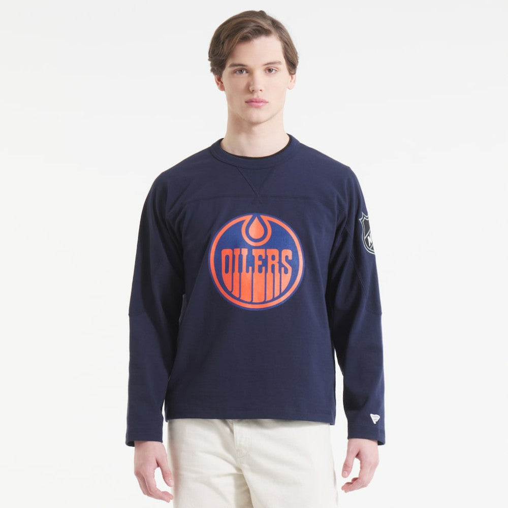 Edmonton Oilers Todd Snyder by Fanatics Heavyweight Football Jersey - Navy Jerseys