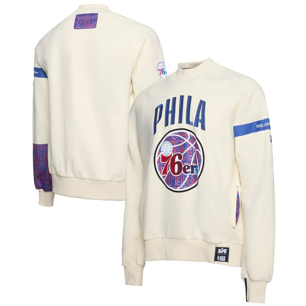 Philadelphia 76ers NBA x Two Hype Culture & Hoops Collection Premium Pullover Sweatshirt - Cream cheap
