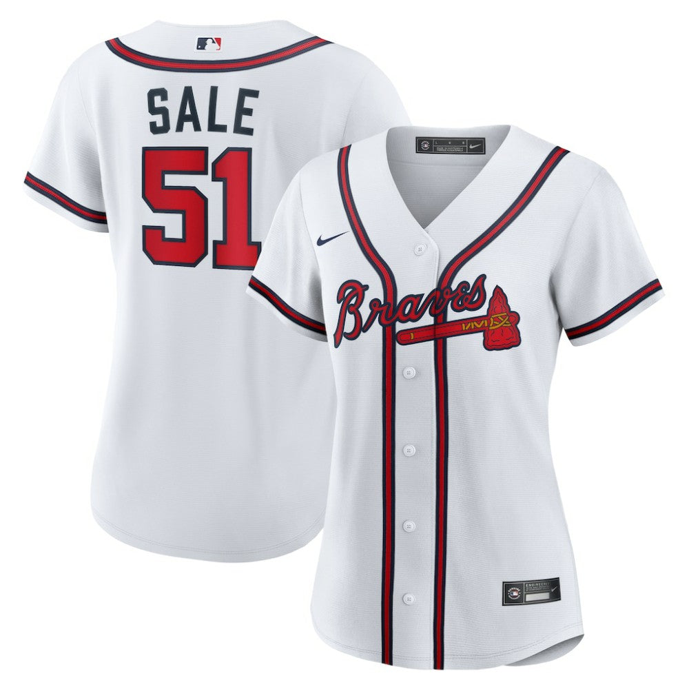 Chris Sale Atlanta Braves Women's Home Replica Jersey White