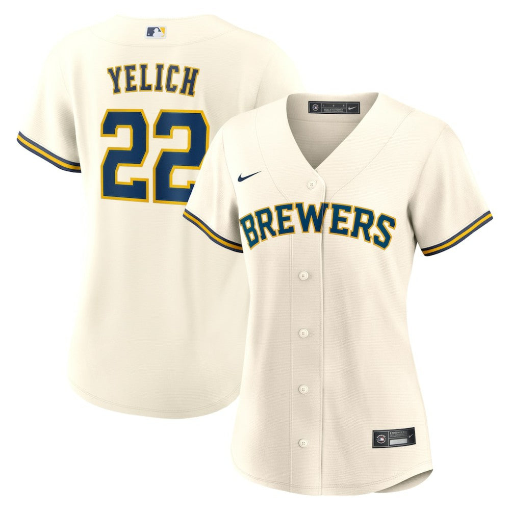 Christian Yelich Milwaukee Brewers Women's Home Replica Jersey White