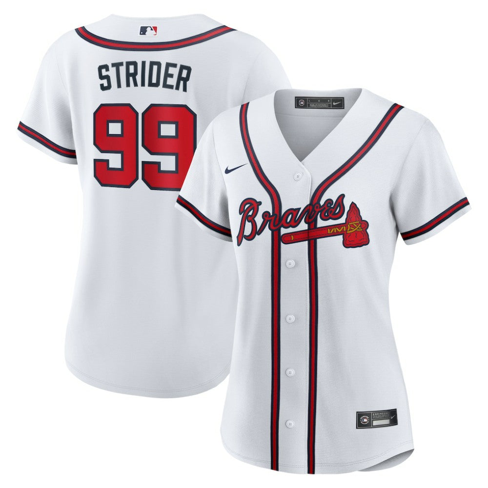 Spencer Strider Atlanta Braves Women's Home Replica Jersey White