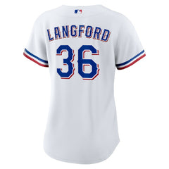 Wyatt Langford Texas Rangers Women's Home Replica Jersey White