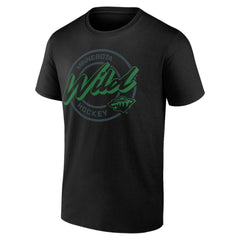 Minnesota Wild Color Block Puck T-Shirt - Black T-shirts