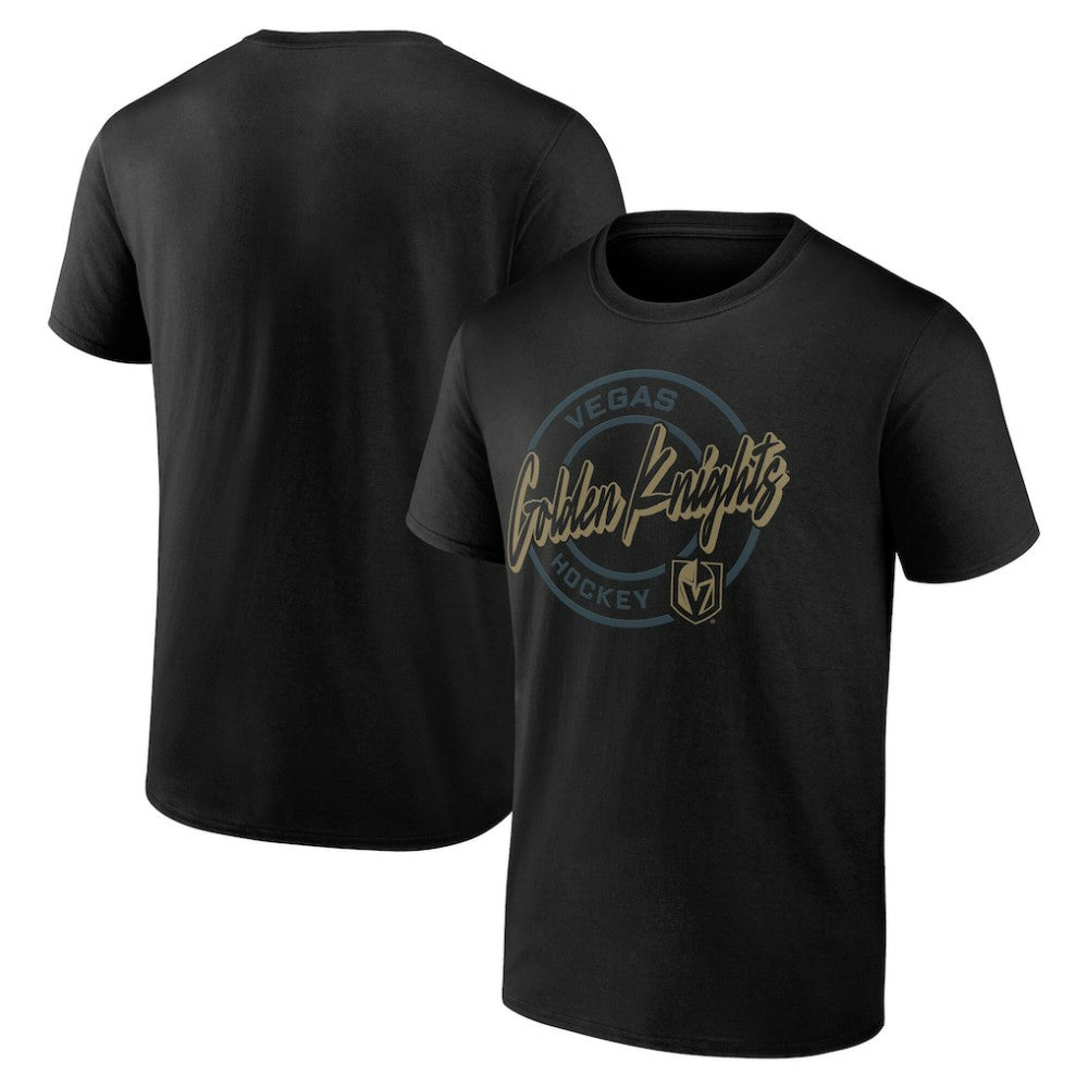 Vegas Golden Knights Color Block Puck T-Shirt - Black T-shirts