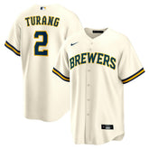 Brice Turang Milwaukee Brewers Home Replica Jersey Cream