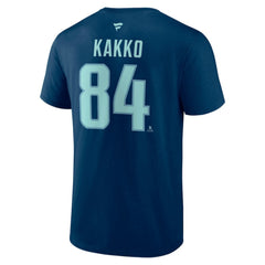 Kaapo Kakko Seattle Kraken Fanatics Authentic Stack Name & Number T-Shirt - Navy T-shirts