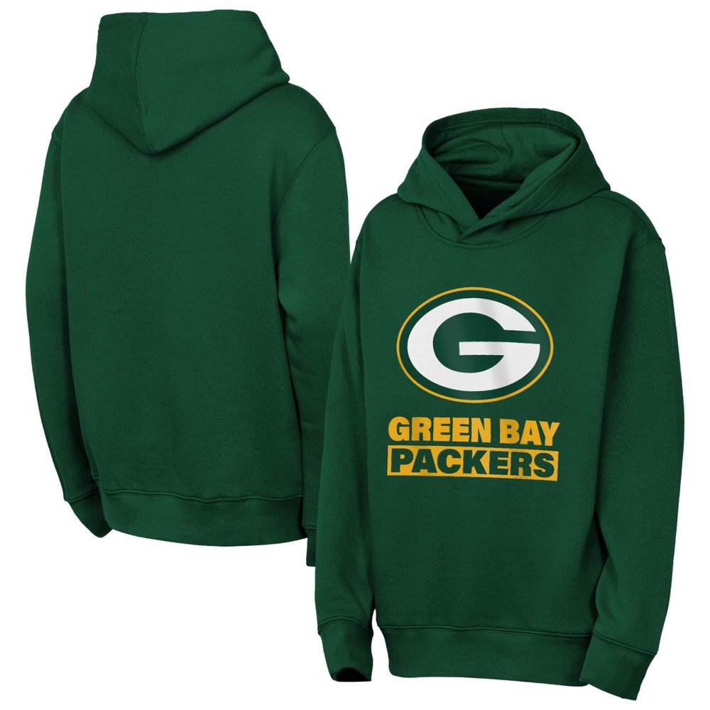 Green Bay Packers Outerstuff Youth Back to Basics Hoodie - Green cheap