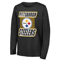 Pittsburgh Steelers Outerstuff Youth Never Settle Long Sleeve T-Shirt - Black sale