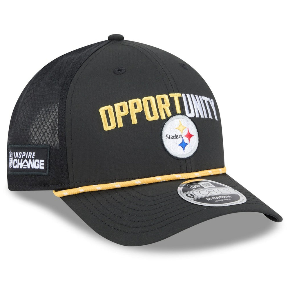 Pittsburgh Steelers New Era 2025 Inspire Change 9FORTY M-Crown Adjustable Hat - Black on sale