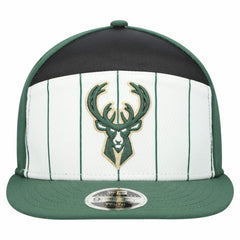 Milwaukee Bucks Youth 2025 NBA Tip Off Split Panel 9FIFTY Snapback Hat - White/Hunter Green outlet