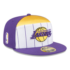 Los Angeles Lakers 2025 NBA Tip Off Split Panel 59FIFTY Fitted Hat - White/Purple sale