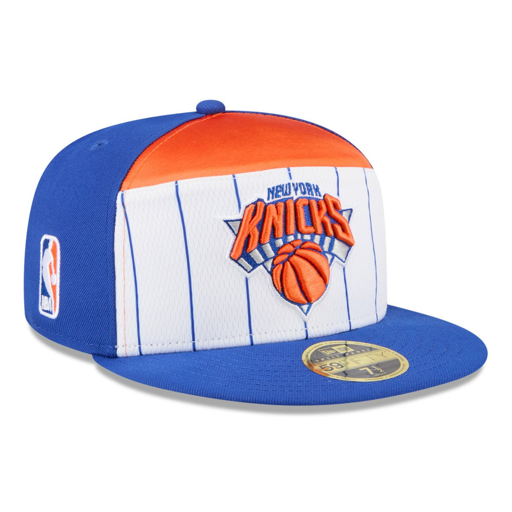 New York Knicks 2025 NBA Tip Off Split Panel 59FIFTY Fitted Hat - White/Blue for sale