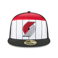 Portland Trail Blazers 2025 NBA Tip Off Split Panel 59FIFTY Fitted Hat - White/Black for sale