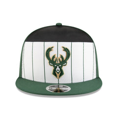 Milwaukee Bucks 2025 NBA Tip Off Split Panel 9FIFTY Snapback Hat - White/Hunter Green on sale