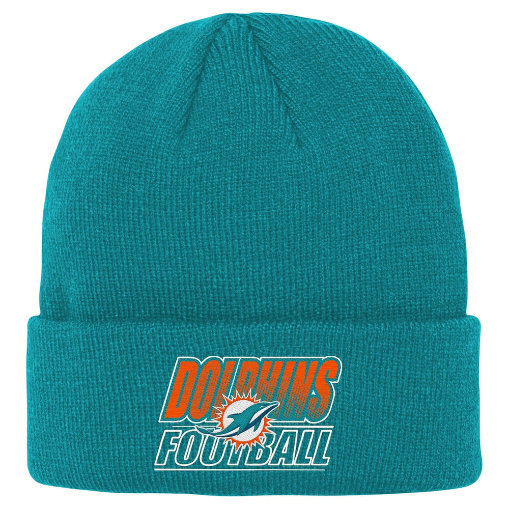 Miami Dolphins Outerstuff Youth Team Gradient Cuffed Knit Hat - Aqua sale