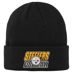 Pittsburgh Steelers Outerstuff Youth Team Gradient Cuffed Knit Hat - Black on sale