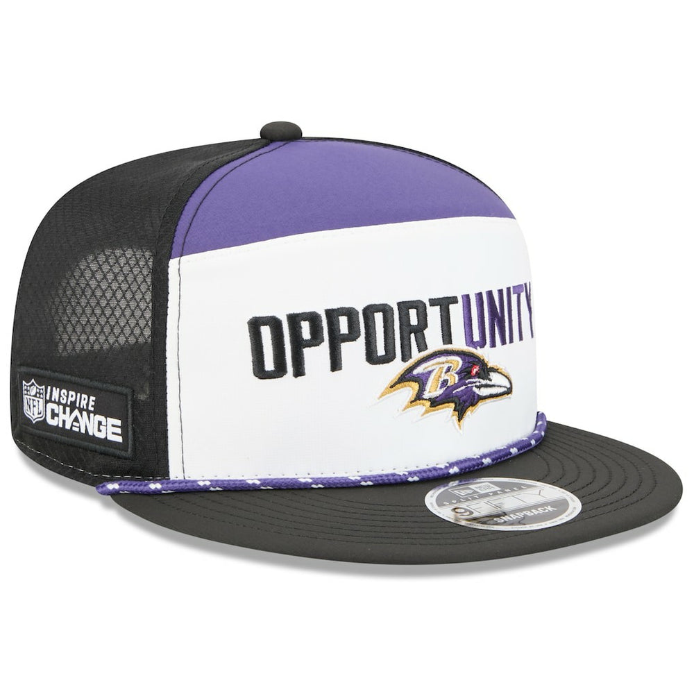 Baltimore Ravens New Era 2025 Inspire Change Split Panel 9FIFTY Snapback Hat - White/Black outlet