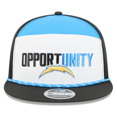 Los Angeles Chargers New Era 2025 Inspire Change Split Panel 9FIFTY Snapback Hat - White/Black sale
