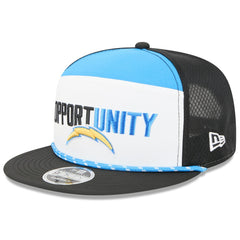 Los Angeles Chargers New Era 2025 Inspire Change Split Panel 9FIFTY Snapback Hat - White/Black sale