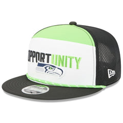 Seattle Seahawks New Era 2025 Inspire Change Split Panel 9FIFTY Snapback Hat - White/Black cheap