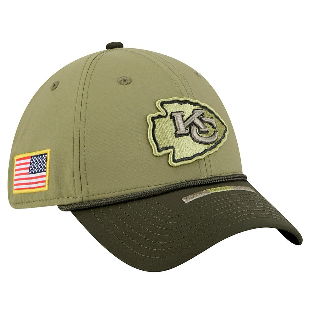 Kansas City Chiefs New Era 2025 Salute to Service 39THIRTY Flex Hat - Green cheap