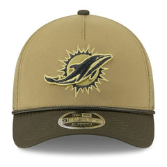 Miami Dolphins New Era Youth 2025 Salute to Service 9FORTY A-Frame Adjustable Hat - Green/Dark Green cheap