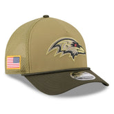 Baltimore Ravens New Era Youth 2025 Salute to Service 9FORTY A-Frame Adjustable Hat - Green/Dark Green sale