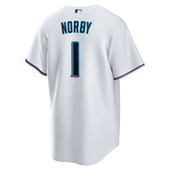 Connor Norby Miami Marlins Home Replica Jersey White
