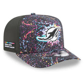 Miami Dolphins New Era 2025 NFL Crucial Catch A-Frame 9FIFTY Snapback Hat - Black discount