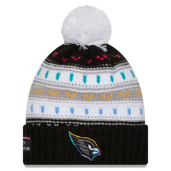 Arizona Cardinals New Era Women's 2025 NFL Crucial Catch Cuffed Knit Hat with Pom - Black sale