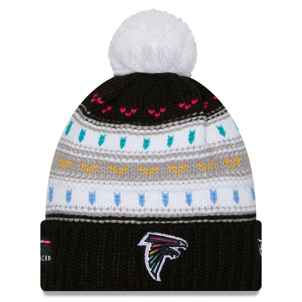 Atlanta Falcons New Era Women's 2025 NFL Crucial Catch Cuffed Knit Hat with Pom - Black for sale