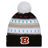 Cincinnati Bengals New Era Women's 2025 NFL Crucial Catch Cuffed Knit Hat with Pom - Black discount