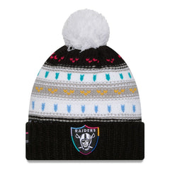 Las Vegas Raiders New Era Women's 2025 NFL Crucial Catch Cuffed Knit Hat with Pom - Black online