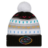New York Jets New Era Women's 2025 NFL Crucial Catch Cuffed Knit Hat with Pom - Black on sale