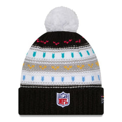Los Angeles Rams New Era Women's 2025 NFL Crucial Catch Cuffed Knit Hat with Pom - Black on sale