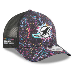 Miami Dolphins New Era Youth 2025 NFL Crucial Catch 9FORTY Adjustable Hat - Black on sale